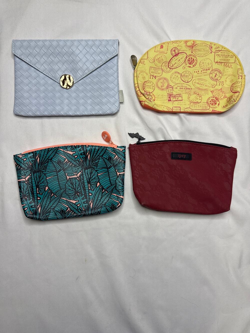 Ipsy Bag Bundle Lot of 4 Halloween Woven Travel Stamp Leaves